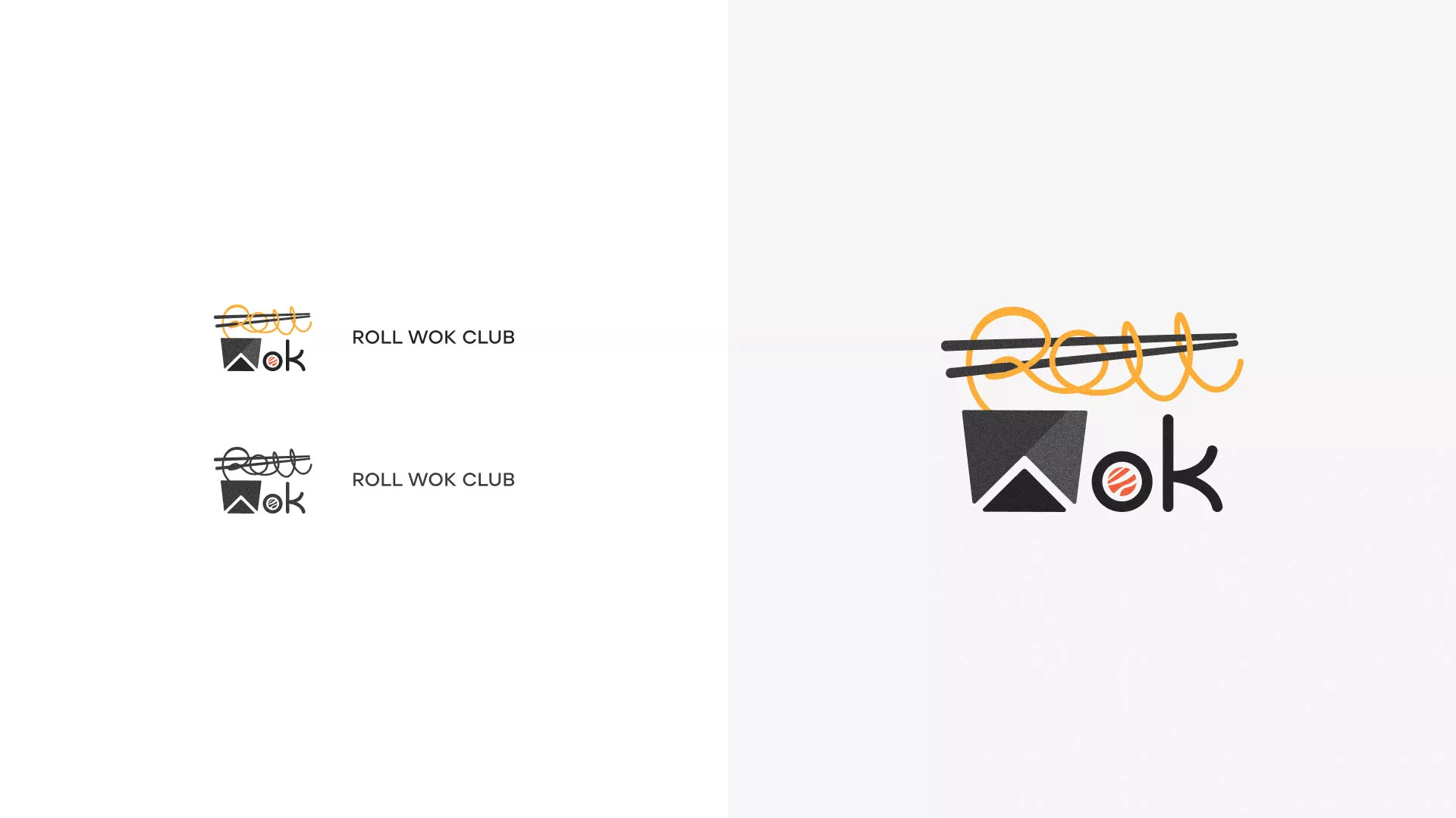 Разработка логотипа суши-бара «Roll Wok Club» в Арске